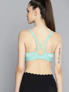 Reebok Turquoise Blue Lux Strappy Sports Bra- Lightly Padded