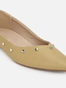 Van Heusen Woman Women Khaki Embellished Ballerinas Flats