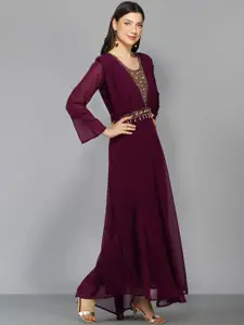 Ziva Fashion Embroidered Georgette Anarkali Ethnic Dress