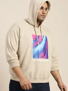 Sztori Men Plus Size Printed Hooded Sweatshirt