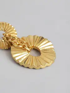 Carlton London Gold-Toned Circular Drop Earrings