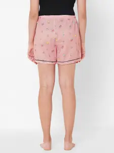 FashionRack Women Pink & Blue Printed Lounge Shorts