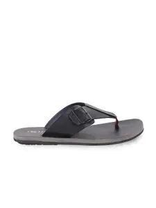 Metro Men Black Leather Comfort Sandals