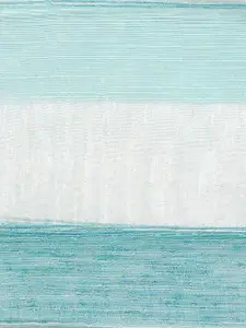 Anekaant Blue & White Self-Striped Scarf with Pom-Pom Detail