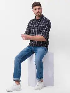 SPYKAR Men Black Checked Casual Shirt