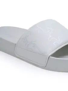 Red Tape Men Grey Printed Rubber Slider Flip Flop