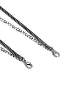 EL REGALO Black Metal Anti Allegric Adjustable Bra Straps