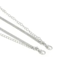 EL REGALO Women Silver-Toned Stone-Studded Bra Straps