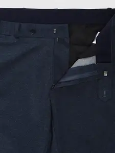 Van Heusen Men Navy Blue Slim Fit Trousers
