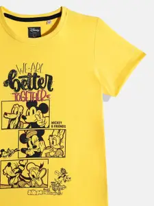 Allen Solly Junior Boys Yellow Printed Pure Cotton T-shirt