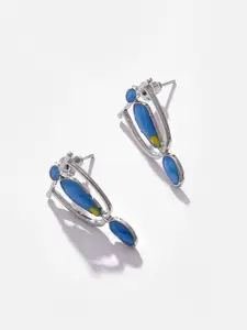 SOHI Blue Contemporary Studs Earrings