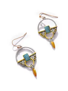 SOHI Green Contemporary Studs Earrings