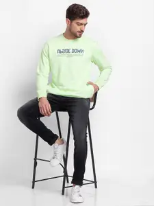 SPYKAR Men Green Printed Sweatshirt