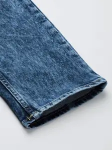 Flying Machine Men Blue Jackson Skinny Fit Low-Rise Light Fade Acid Wash Stretchable Jeans