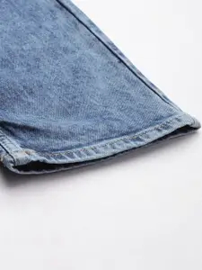 Flying Machine Men Blue Micheal Slim Fit Heavy Fade Acid Wash Stretchable Jeans