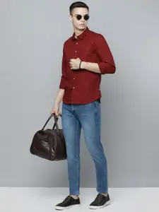 Flying Machine Men Solid Slim Fit Cotton Linen Casual Shirt