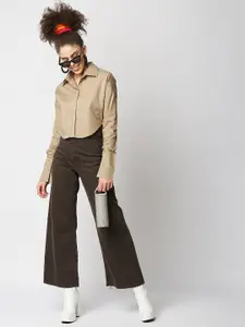 Remanika Women Beige Comfort Casual Shirt