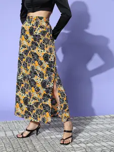 plusS Black Floral Indie Gal Skirt