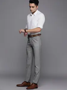 Louis Philippe Men White Grid Tattersall Checks Slim Fit Pure Cotton Casual Shirt