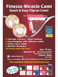 Finesse Miracle Cami Set of 3 Clip-On Camisoles