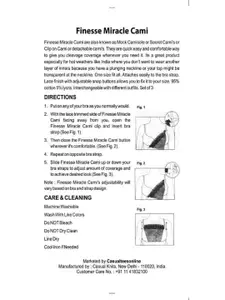 Finesse Miracle Cami Women Pack of 3 Quick and Easy Clip-on Camisoles