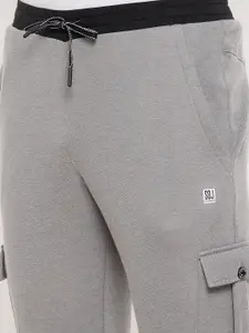 Duke Men Grey Solid Regular-Fit Pure Cotton Joggers Track Pants