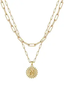 Yellow Chimes Gold-Plated Multilayered Pendant With Chain