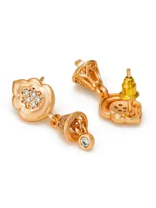 aadita Gold-Toned Geometric Studs Earrings