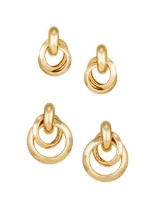 aadita Gold-Toned Geometric Drop Earrings