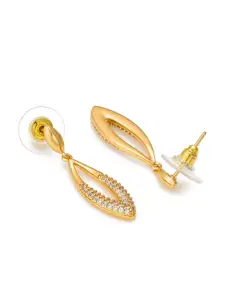 aadita Gold-Toned Geometric Drop Earrings
