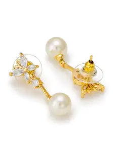 aadita Gold-Toned Geometric Drop Earrings