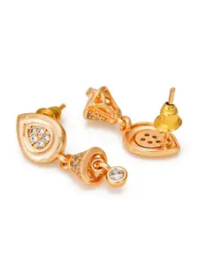 aadita Gold-Toned Geometric Drop Earrings