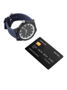 Armani Exchange Men Black Patterned Dial & Blue Straps Outerbanks Analogue Watch AX2521