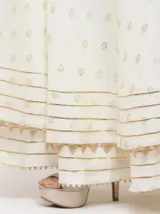 SOUNDARYA Women Off White Printed Pure Cotton Skirts