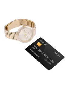 ESPRIT Women Gold-Toned Dial Bracelet Style Lina Stones Analogue Watch ES1L225M0055