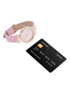 ESPRIT Women Rose Gold-Toned Embellished Kaia Watch with Bracelet Gift Set