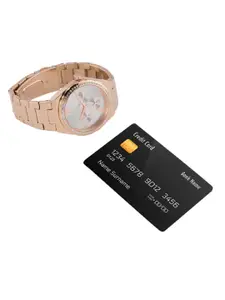 ESPRIT Women Silver-Toned Dial & Rose Gold Toned Analogue Watch ES1L380M0045