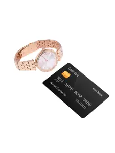 ESPRIT Women Silver-Toned Dial & Gold Toned Elena Analogue Watch ES1L377M0045