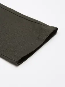 Van Heusen Sport Men Green Textured Tapered Fit Trousers