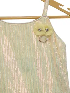 Tiny Girl Yellow Embellished Striped Top