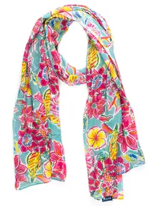 AQVA Women Blue & Magenta Printed Scarf