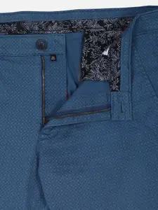 V Dot Men Blue Slim Fit Trousers