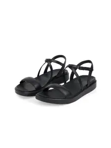 ECCO Women Scandinavian Spirit Black Leather Regular Flat Sandals