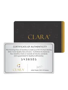 Clara Women 92.5 Sterling Silver Rhodium-Plated CZ-Studded Pendant With Chain