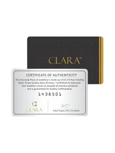 Clara Women 92.5 Sterling Silver Rhodium-Plated CZ-Studded Pendant With Chain