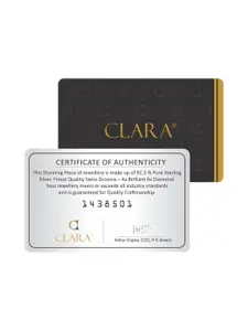 Clara Women 92.5 Sterling Silver Rhodium-Plated CZ-Studded Pendant With Chain