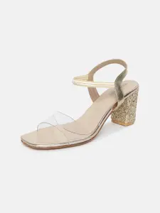 Marc Loire Lavender Textured PU Party Block Sandals