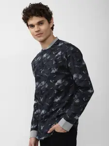 FOREVER 21 Men Grey Floral Printed Casual Shirt