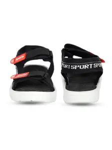 aadi Men Black & Red Comfort Sandals