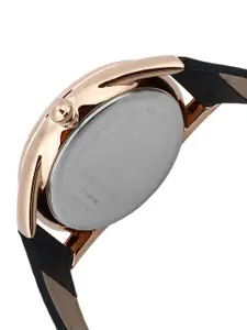 Daniel Klein Women Black Dial & Black Leather Straps Analogue Watch DK 1 12371-7-New